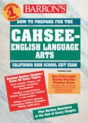 The CAHSEE English topics covered are: word analysis, reading comprehension, literary response, written and oral language, writing strategies, writing applications,  and approaches to writing essays for different purposes. 
